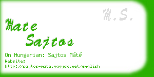 mate sajtos business card