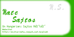 mate sajtos business card